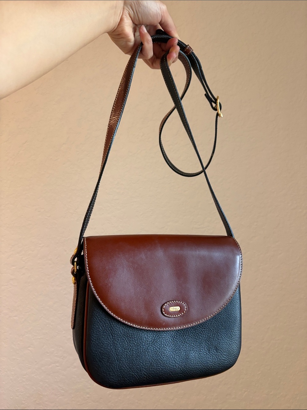 Bally Classic Two-Tone Brown and Black Crossbody Bag